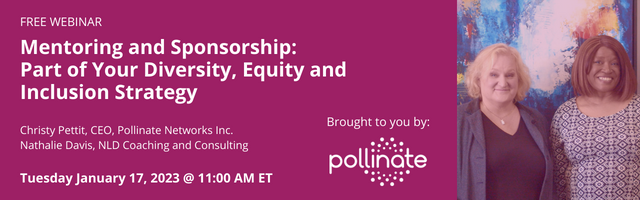 WEBINAR: Mentoring and Sponsorship and your DEI Strategy Event Graphic